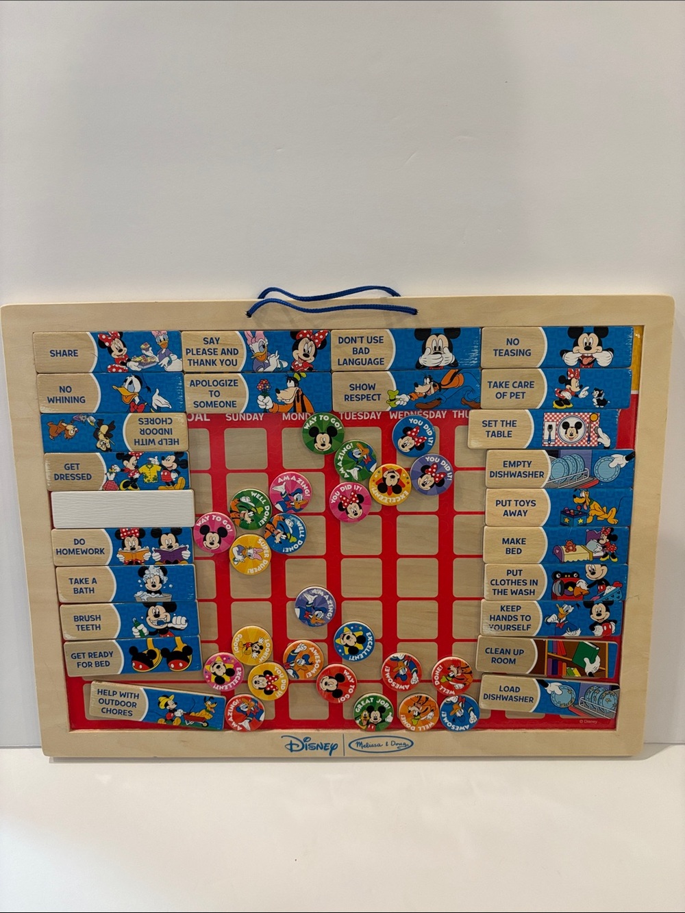 Disney Melissa & Doug Magnetic Chore Chart Kids Responsibility Board